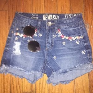 MID RISE DENIM SHORTS | SIZE 0 |